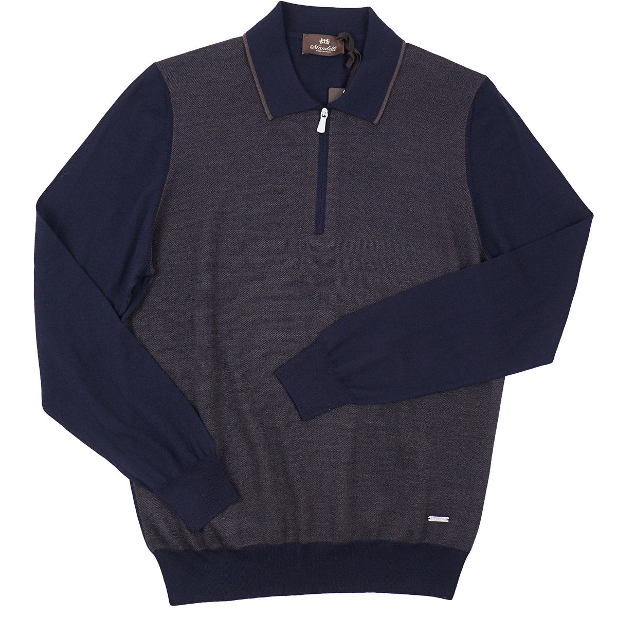Mandelli Light Merino Wool Polo Sweater