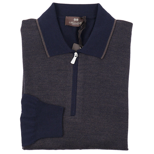 Mandelli Light Merino Wool Polo Sweater