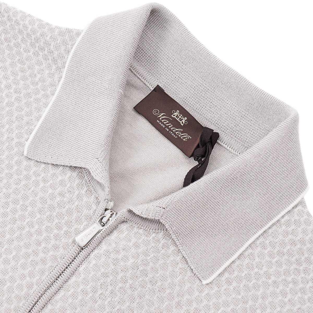 Mandelli Merino Wool-Silk Polo Sweater