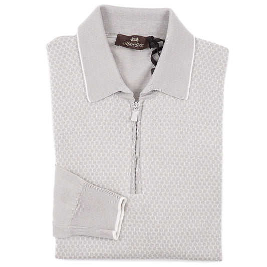 Mandelli Merino Wool-Silk Polo Sweater