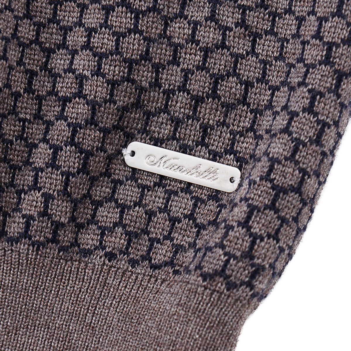 Mandelli Merino Wool-Silk Polo Sweater