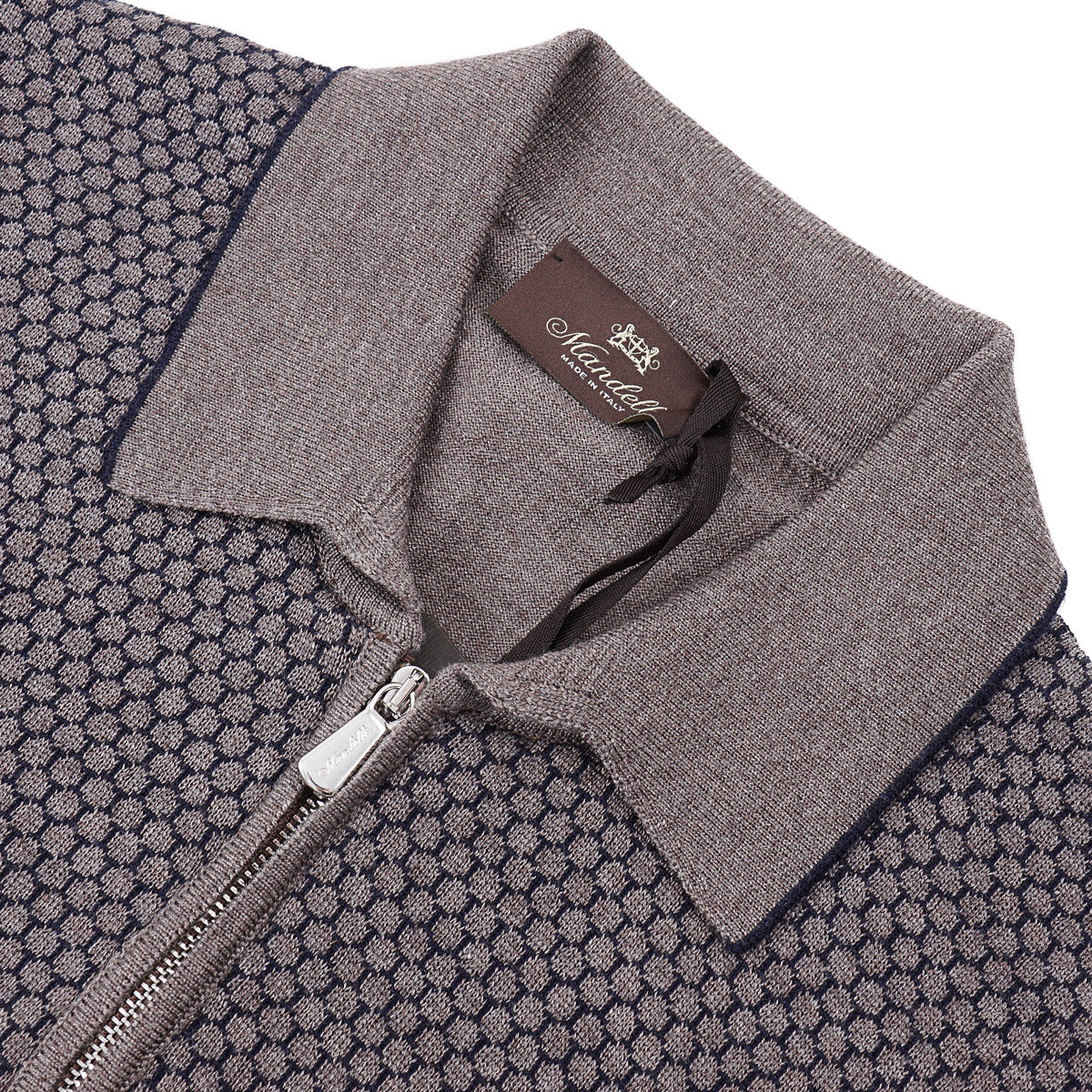 Mandelli Merino Wool-Silk Polo Sweater