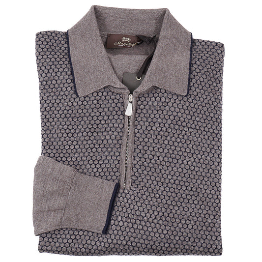 Mandelli Merino Wool-Silk Polo Sweater