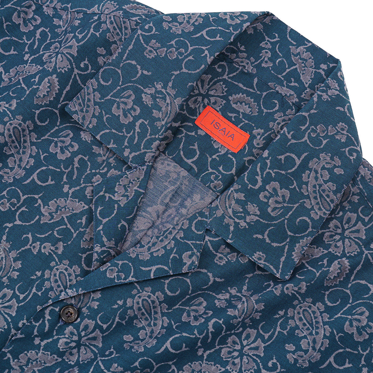 Isaia Printed Shirt with Camp Collar