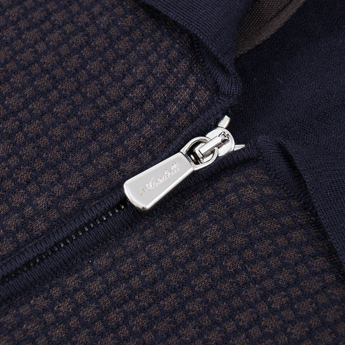 Mandelli Merino Wool-Silk Polo Sweater