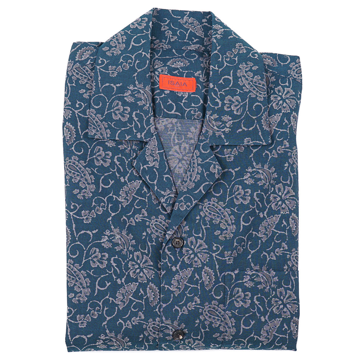 Isaia Printed Shirt with Camp Collar