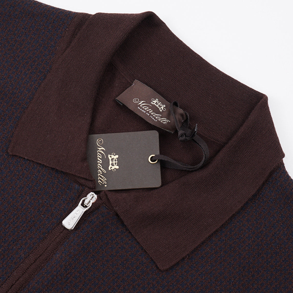 Mandelli Merino Wool-Silk Polo Sweater