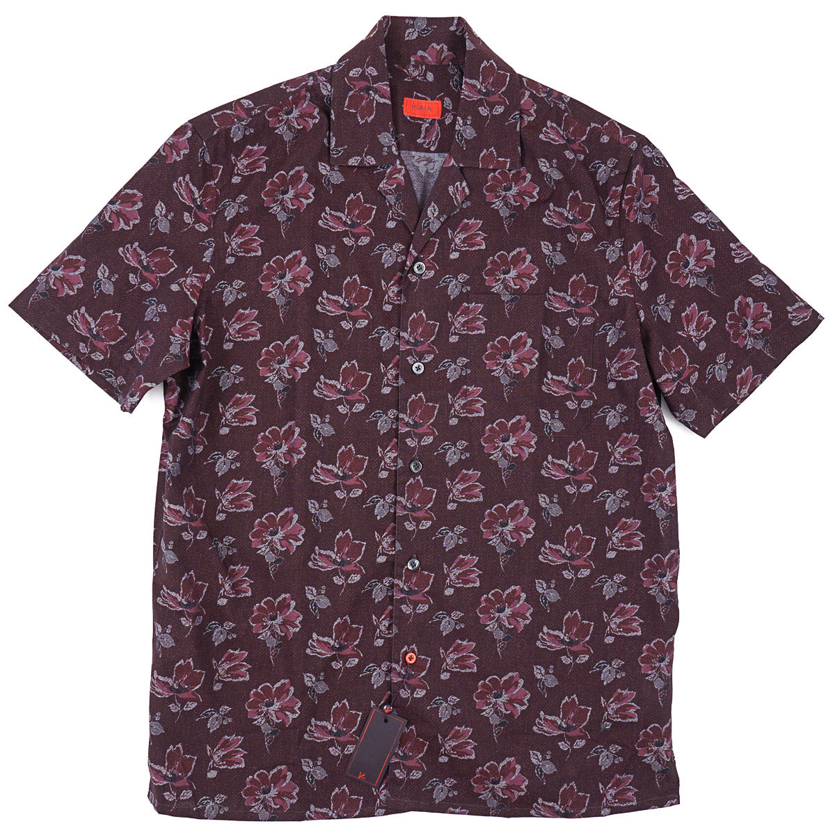 Isaia Printed Shirt with Camp Collar