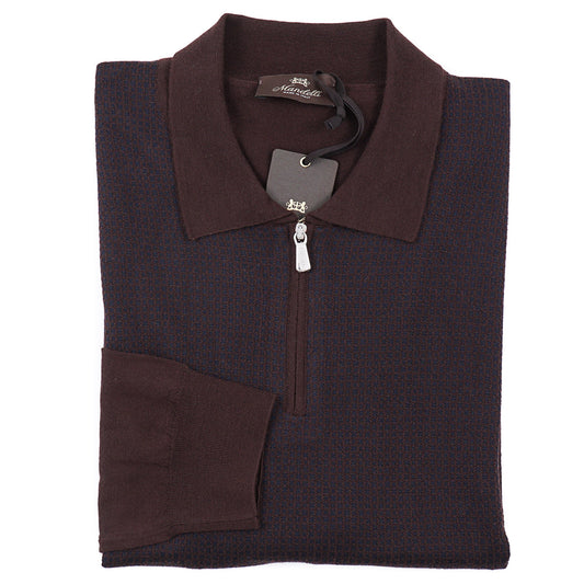 Mandelli Merino Wool-Silk Polo Sweater