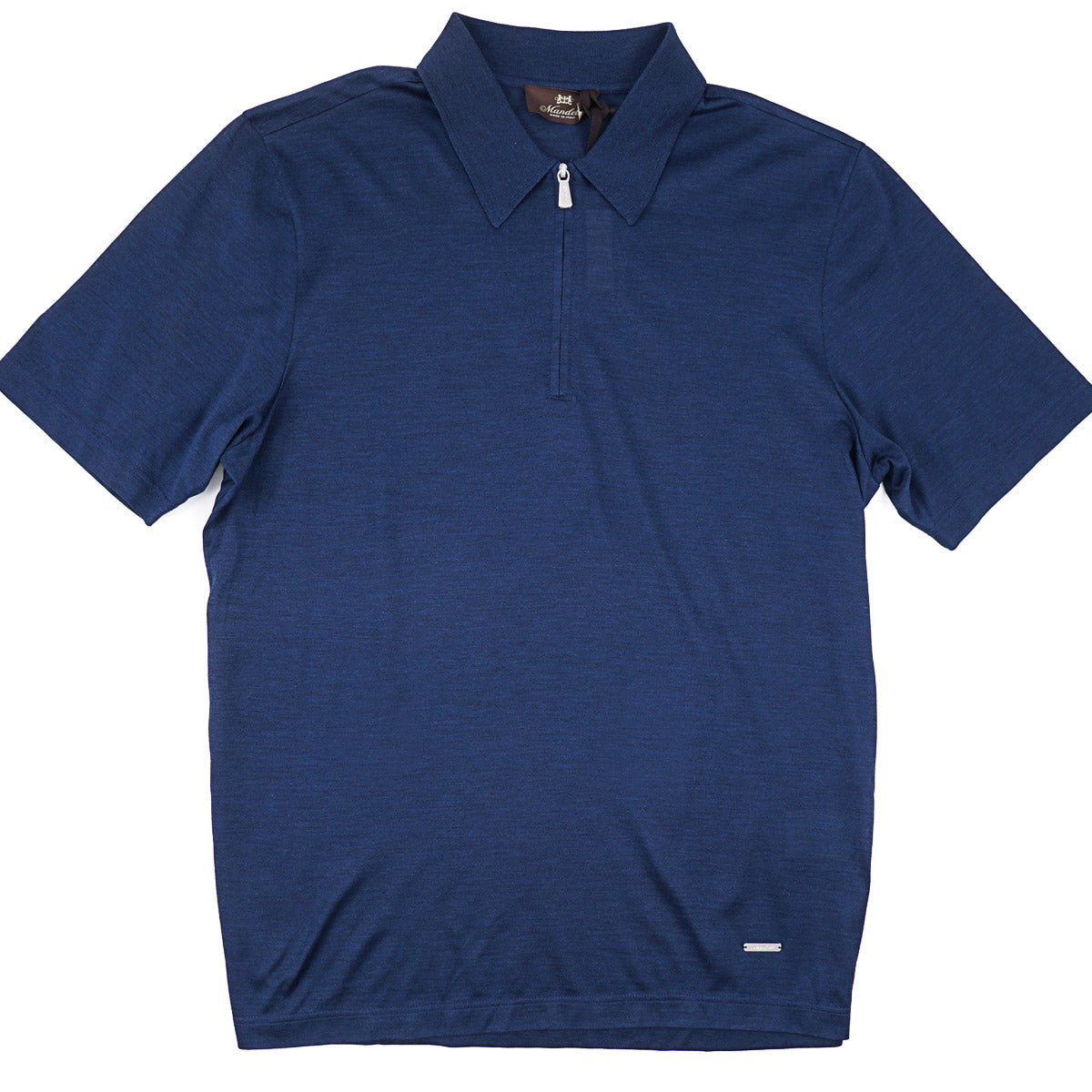 Mandelli Zip-Collar Light Silk Polo