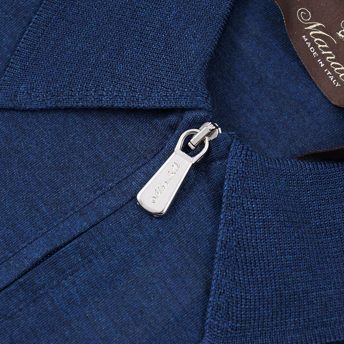 Mandelli Zip-Collar Light Silk Polo