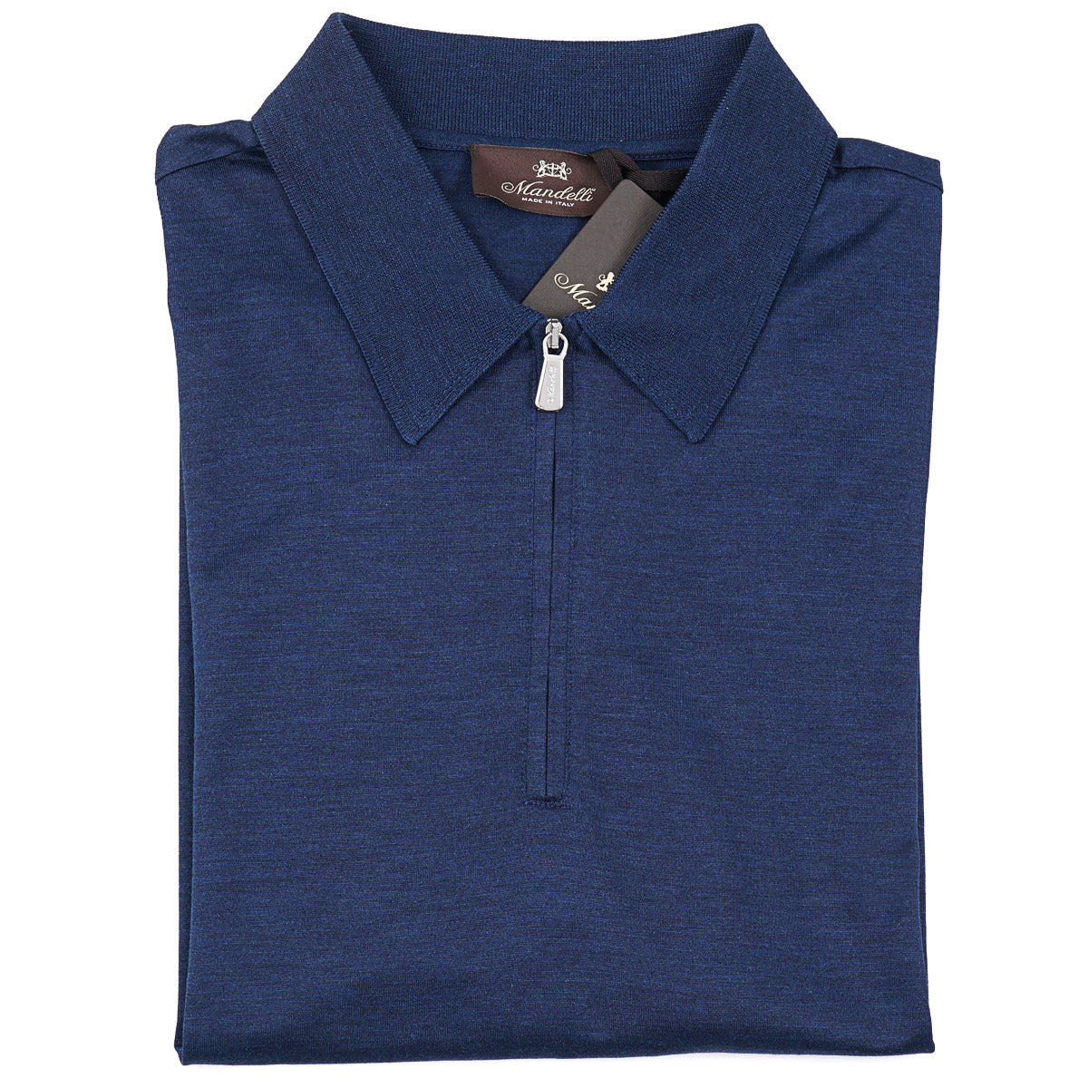 Mandelli Zip-Collar Light Silk Polo