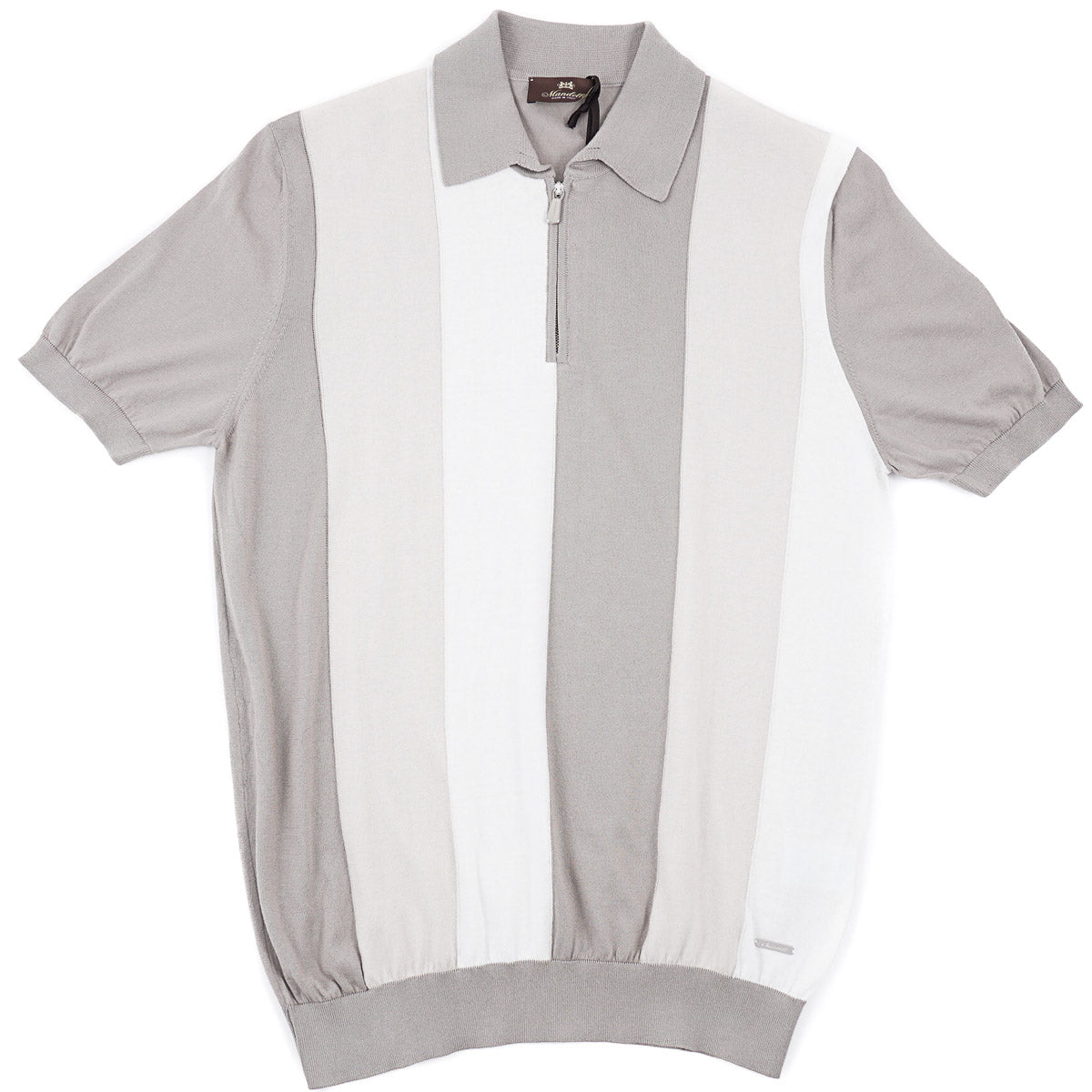 Mandelli Zip-Collar Knit Cotton Polo