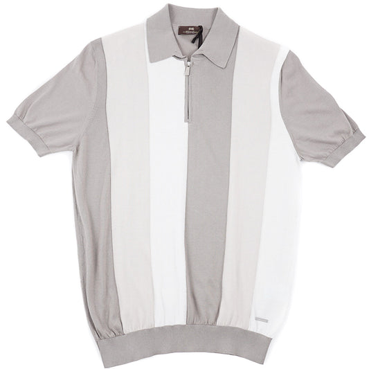 Mandelli Zip-Collar Knit Cotton Polo