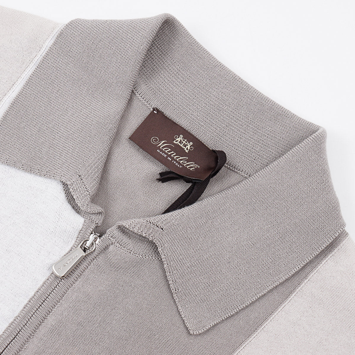 Mandelli Zip-Collar Knit Cotton Polo
