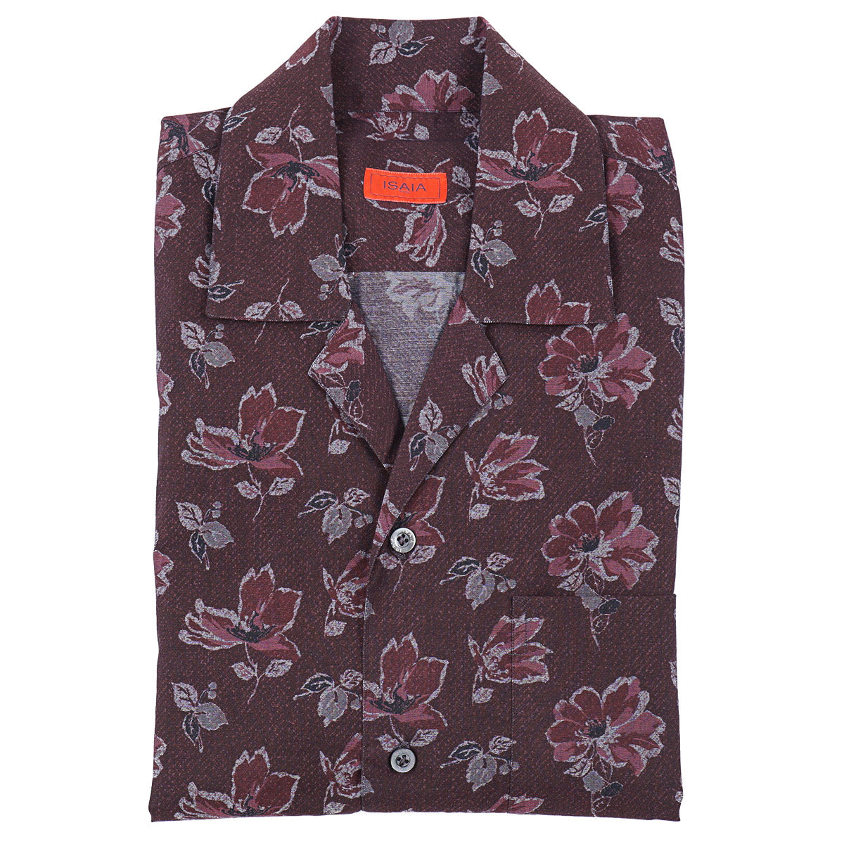 Isaia Printed Shirt with Camp Collar