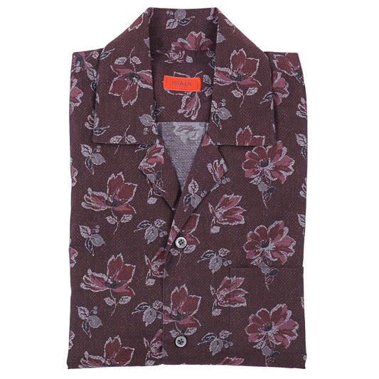 Isaia Printed Shirt with Camp Collar