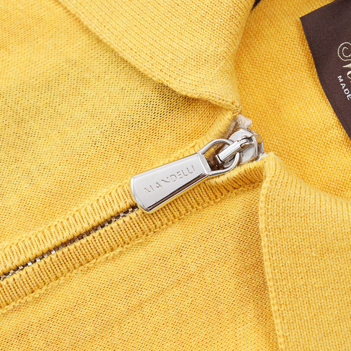 Mandelli Zip-Collar Knit Cotton Polo