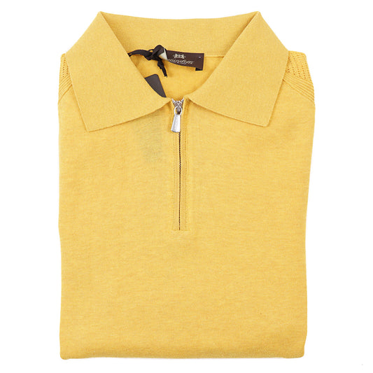 Mandelli Zip-Collar Knit Cotton Polo