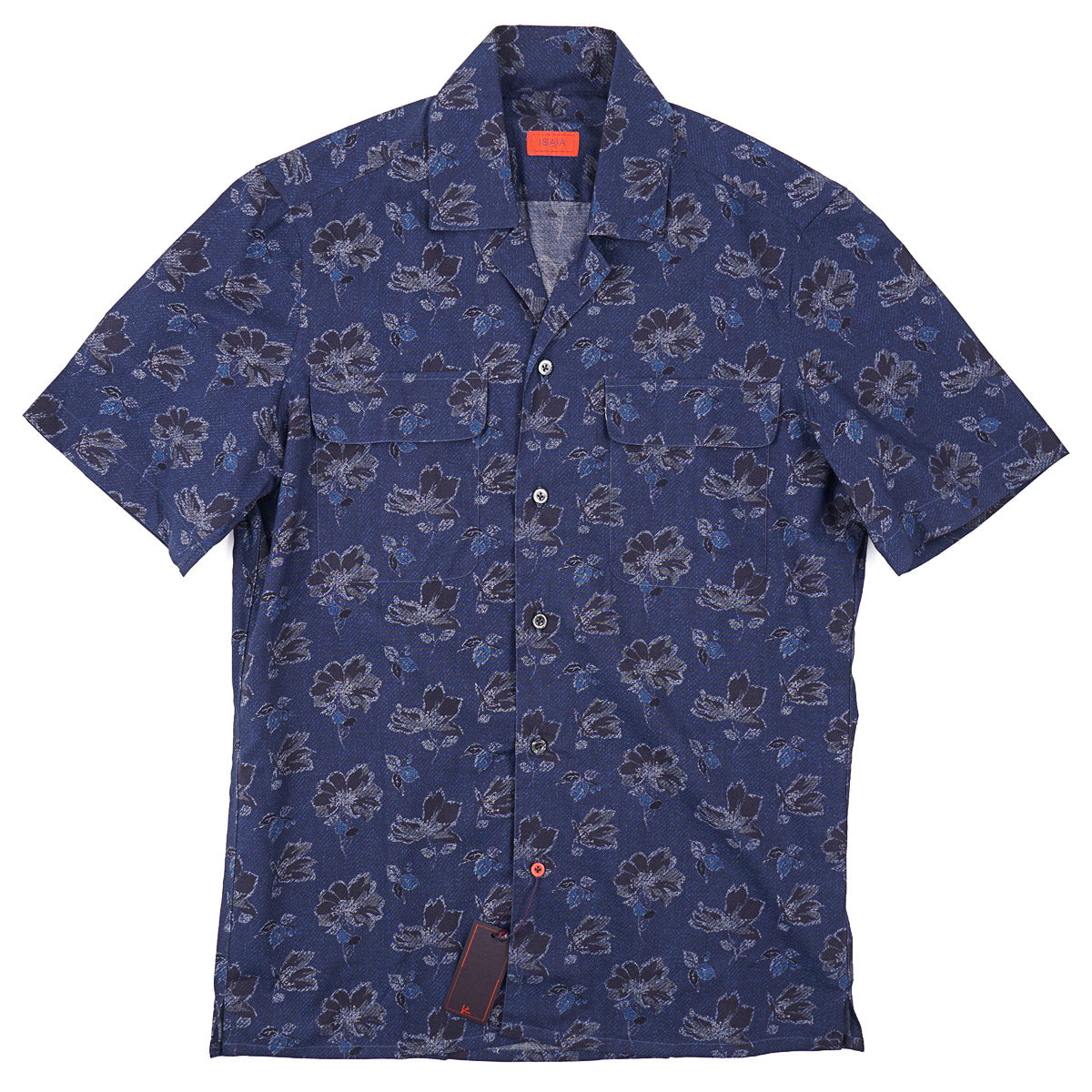Isaia Printed Shirt with Camp Collar