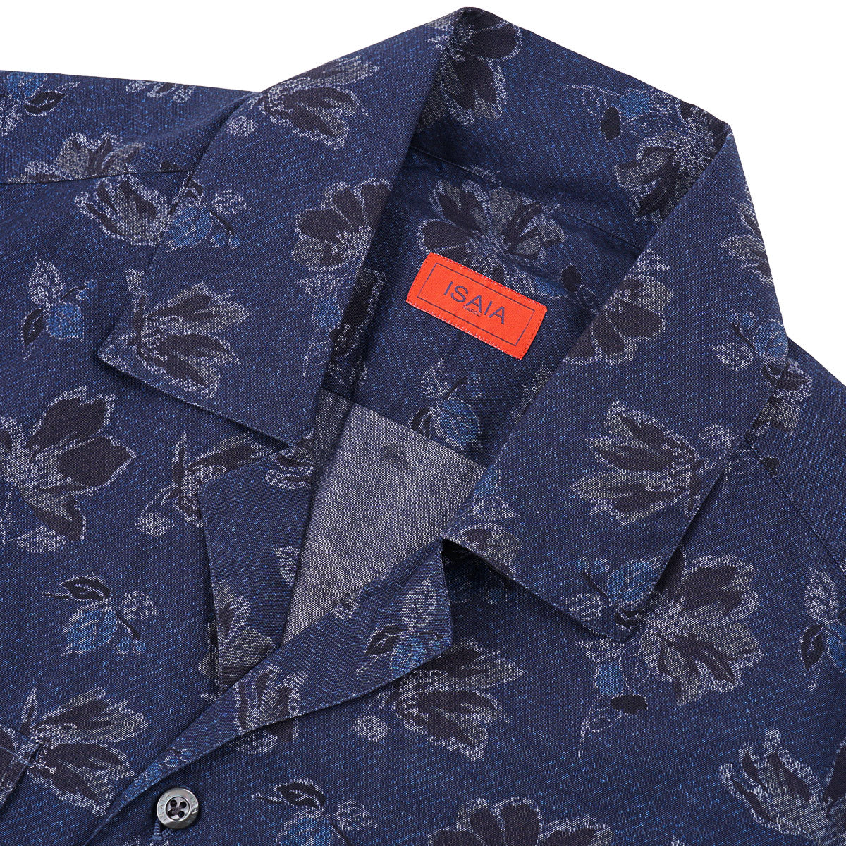 Isaia Printed Shirt with Camp Collar