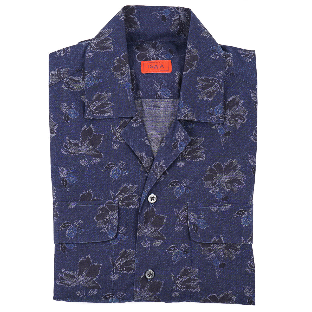 Isaia Printed Shirt with Camp Collar