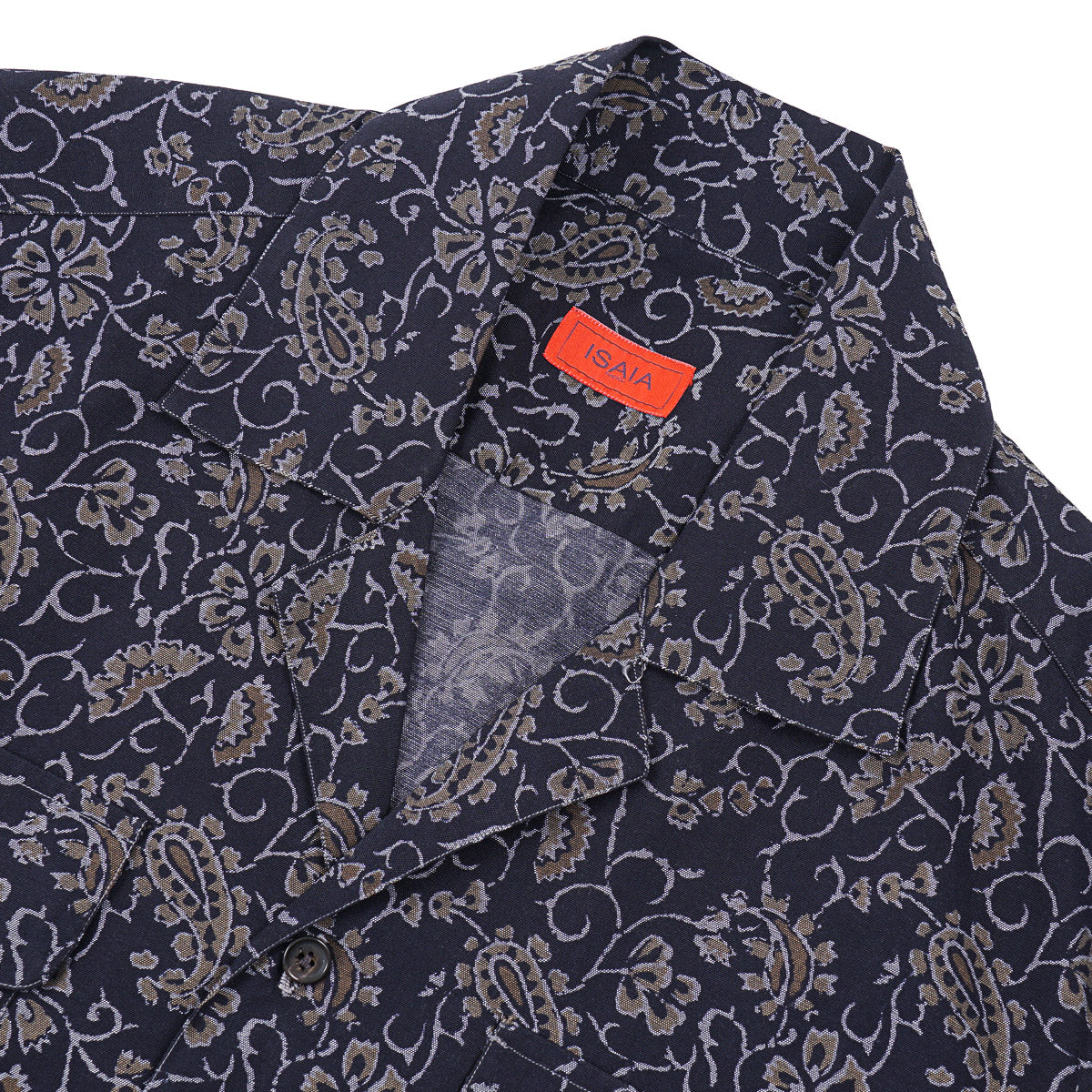 Isaia Printed Shirt with Camp Collar