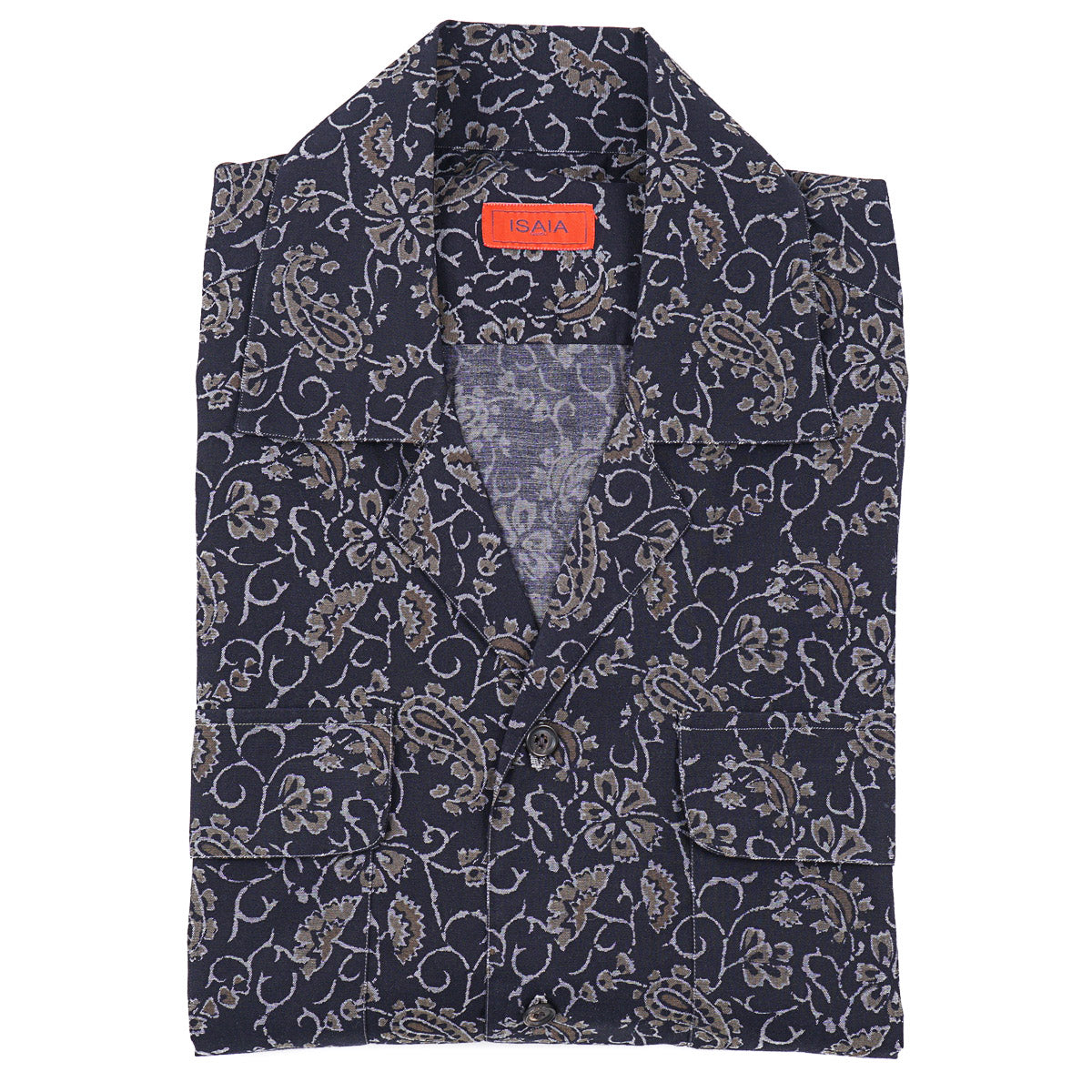Isaia Printed Shirt with Camp Collar