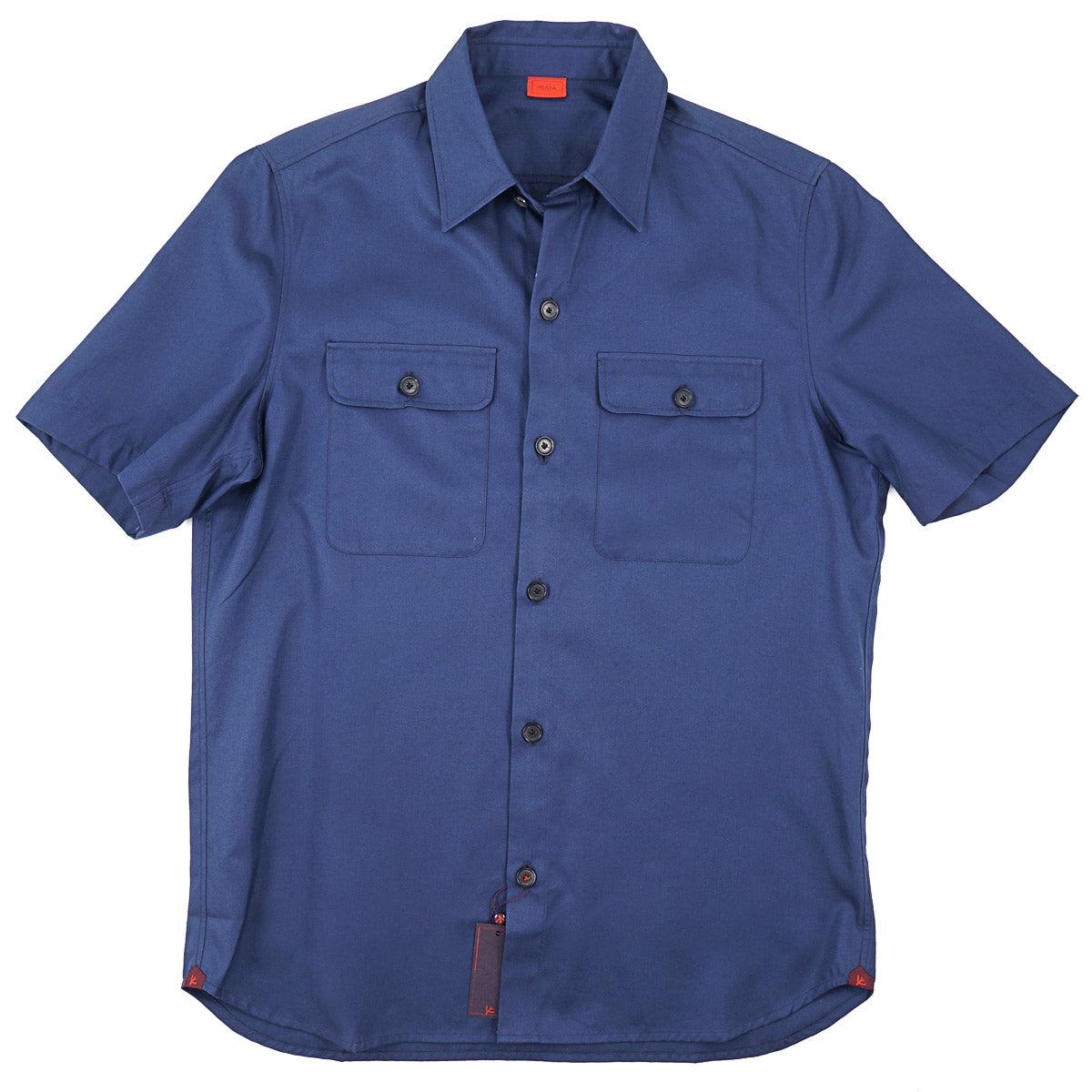 Isaia Cotton Short-Sleeve Overshirt