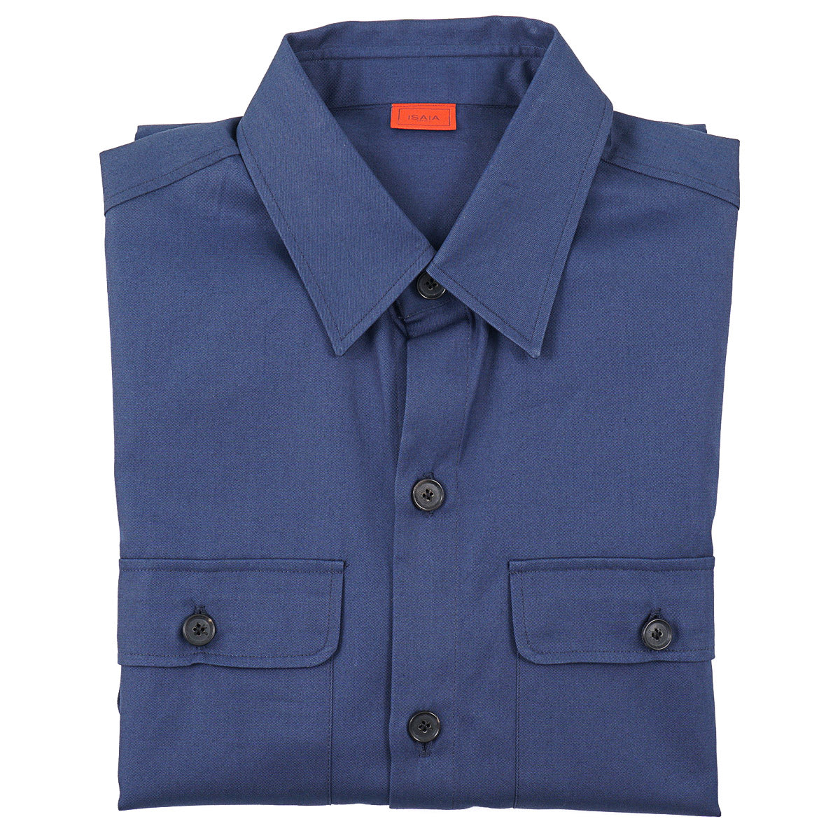 Isaia Cotton Short-Sleeve Overshirt