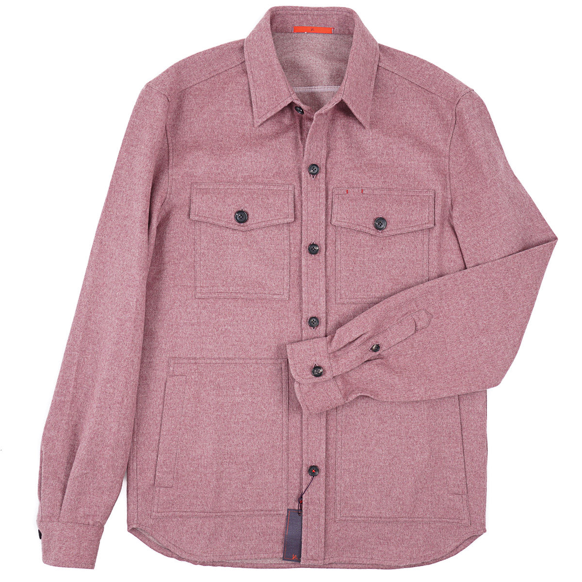 Isaia Flannel Wool-Cashmere Overshirt