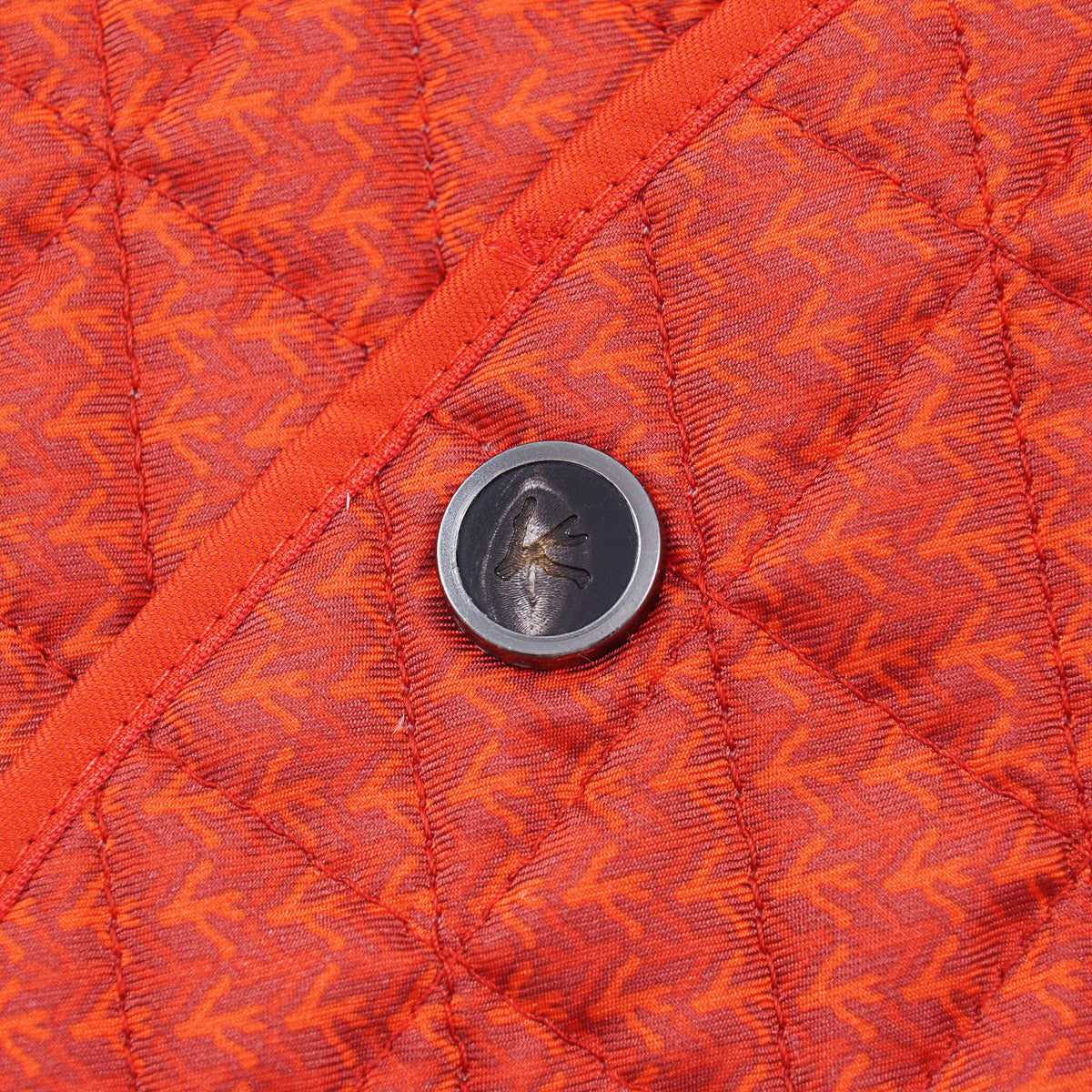 Isaia Quilted Printed Silk Vest
