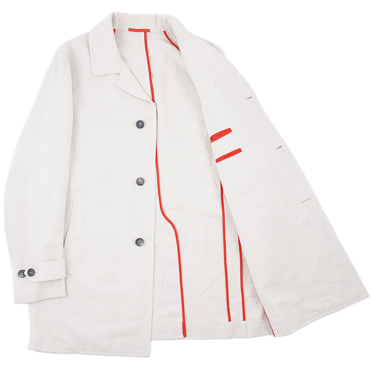 Isaia Slim-Fit Linen-Cotton Overcoat