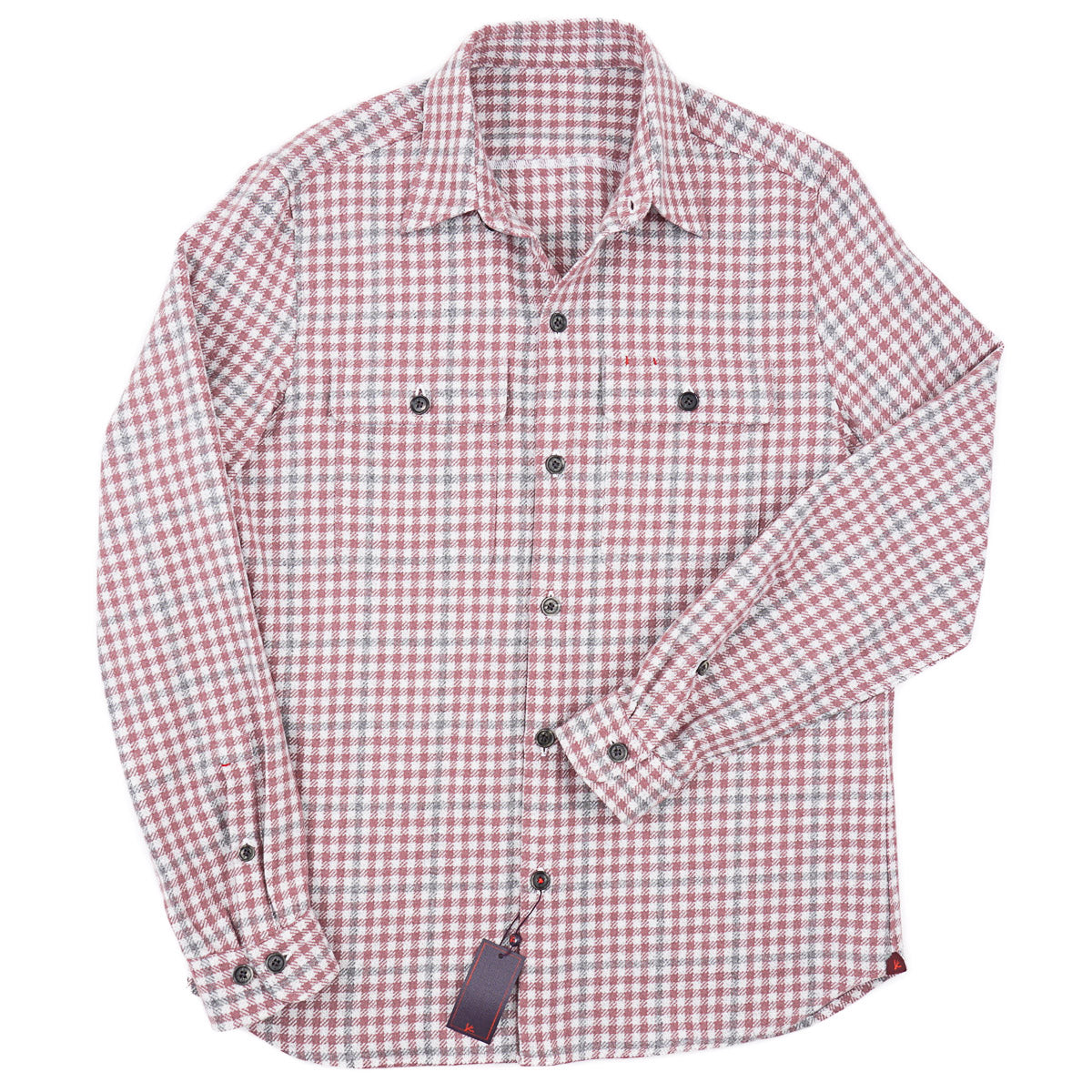 Isaia Woven Cashmere Overshirt