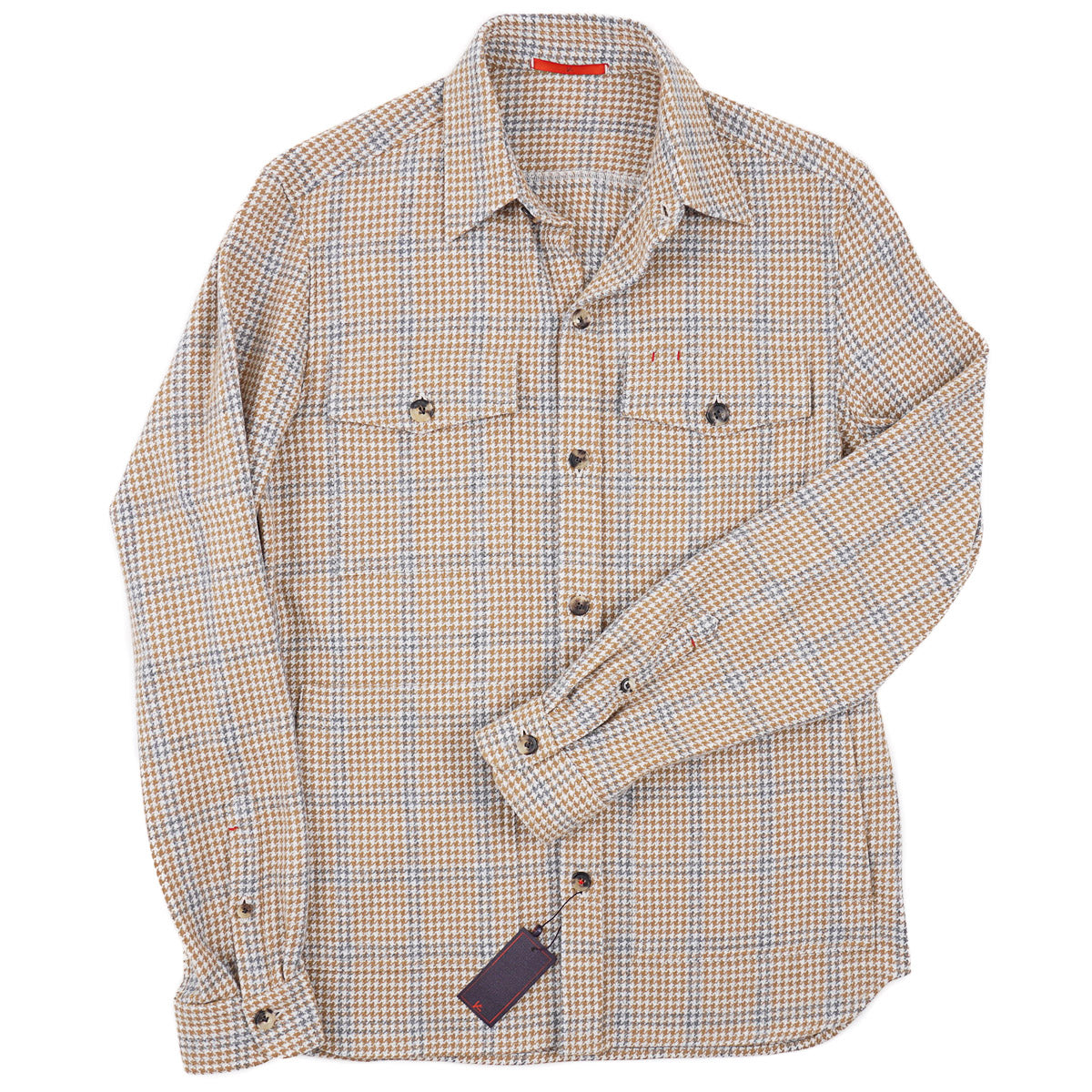Isaia Woven Cashmere Overshirt