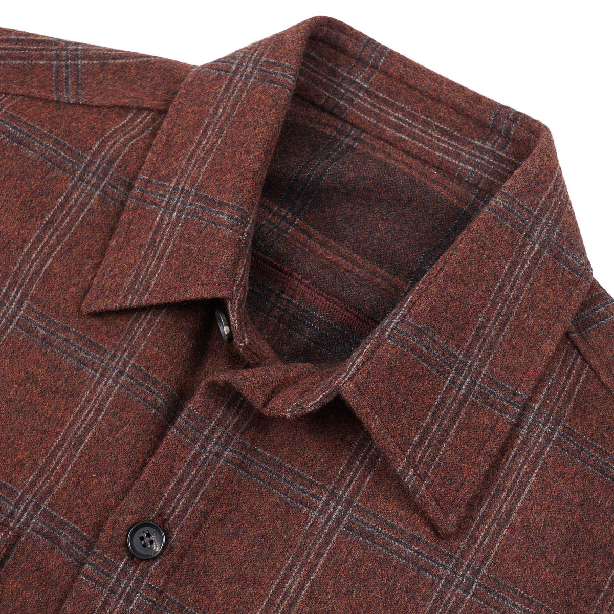 Isaia Flannel Wool-Cashmere Overshirt