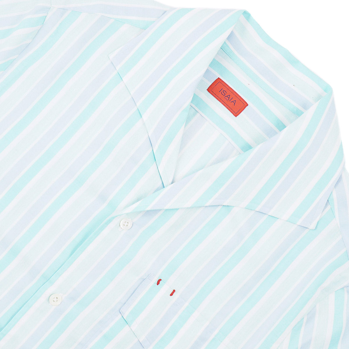 Isaia Short Sleeve Cotton-Silk Shirt