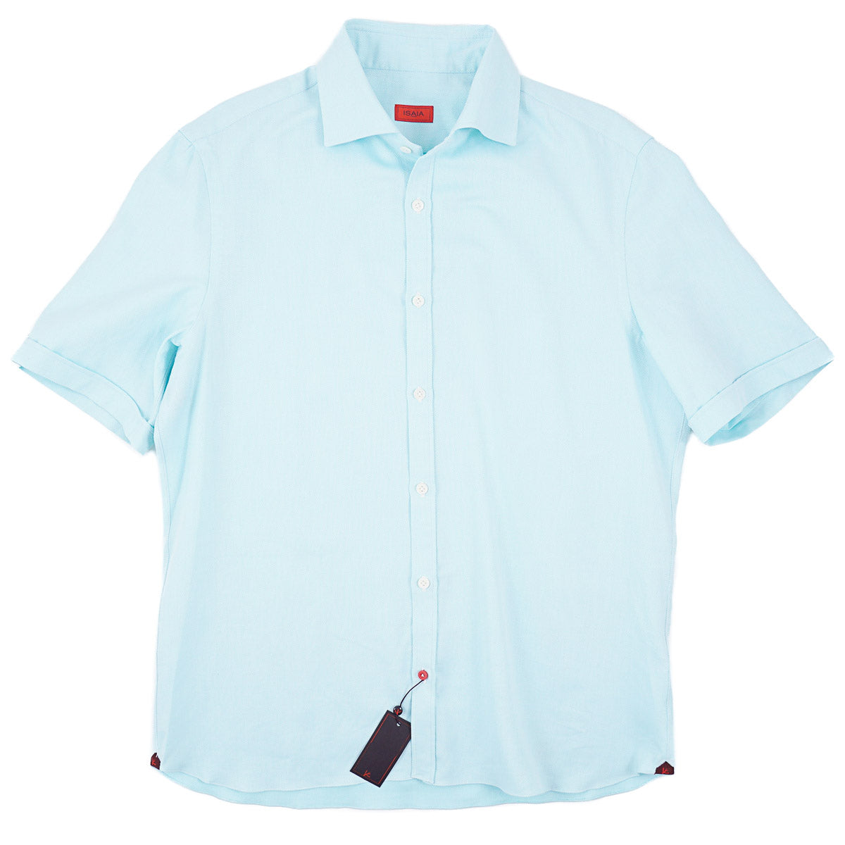Isaia Short Sleeve Cotton Sport Shirt