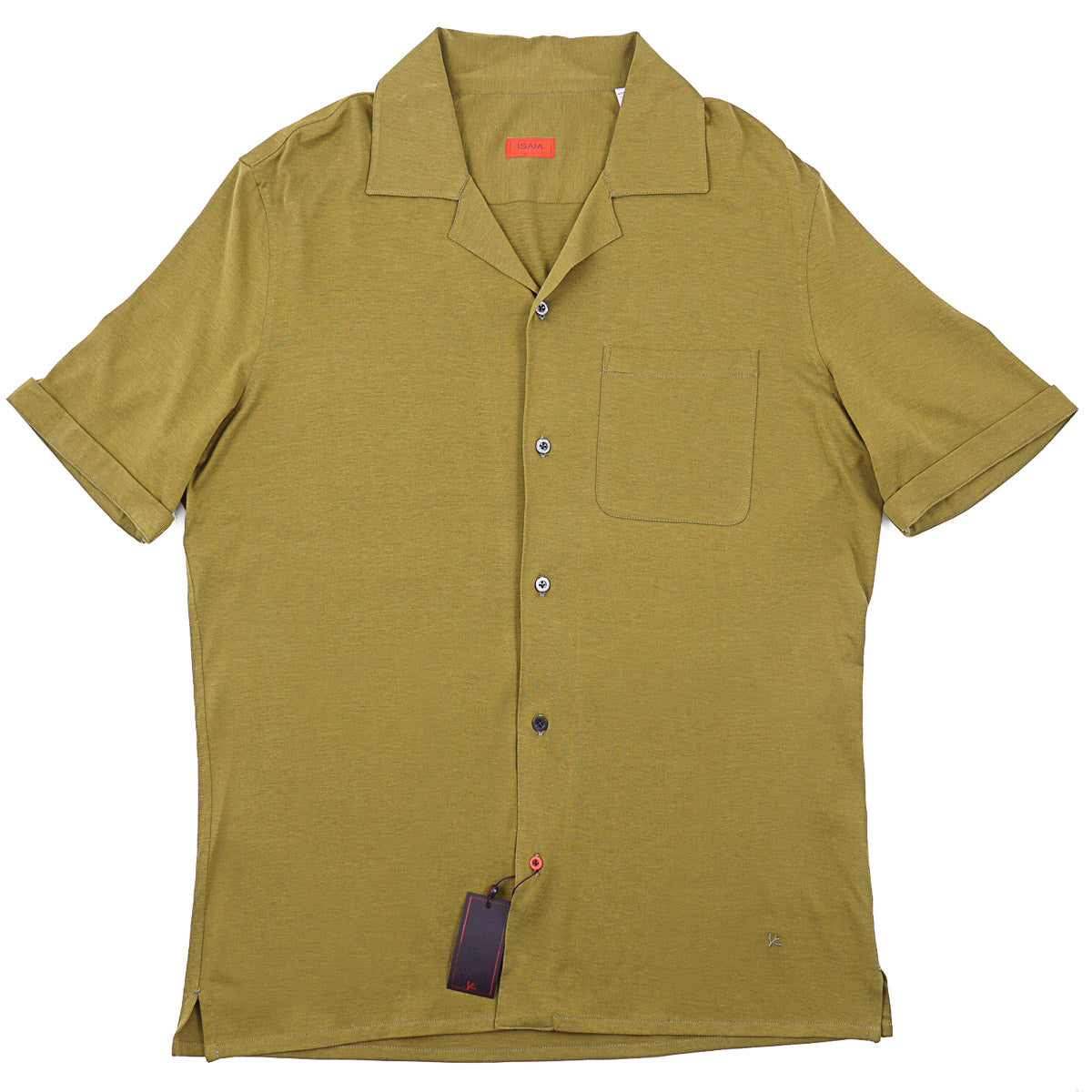 Isaia Jersey Silk-Cotton Short Sleeve Shirt