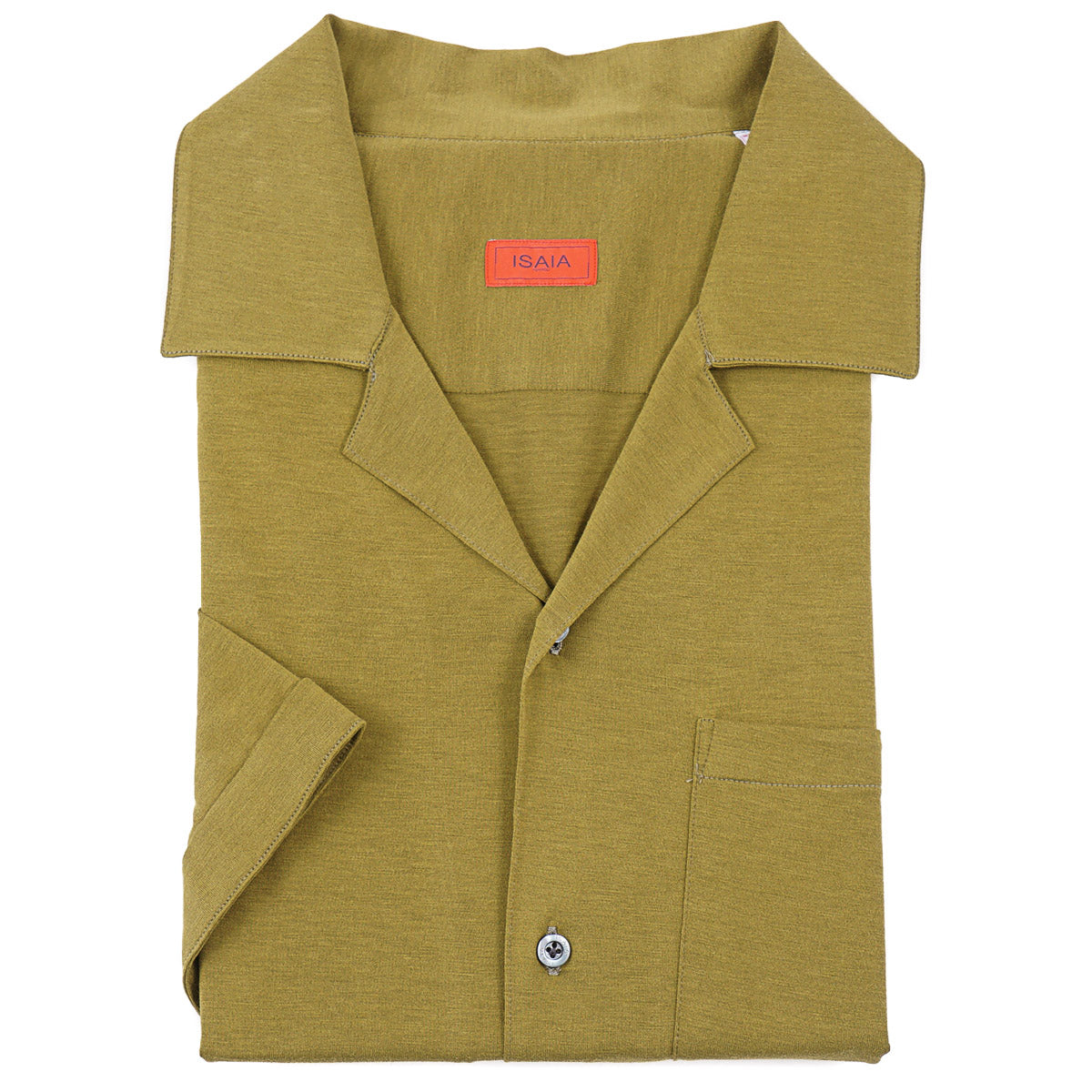 Isaia Jersey Silk-Cotton Short Sleeve Shirt