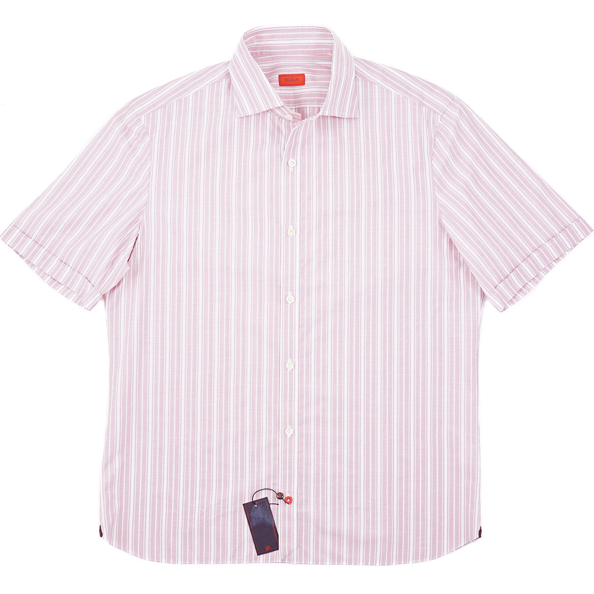 Isaia Short Sleeve Cotton Sport Shirt