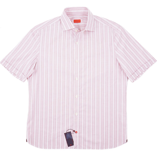 Isaia Short Sleeve Cotton Sport Shirt