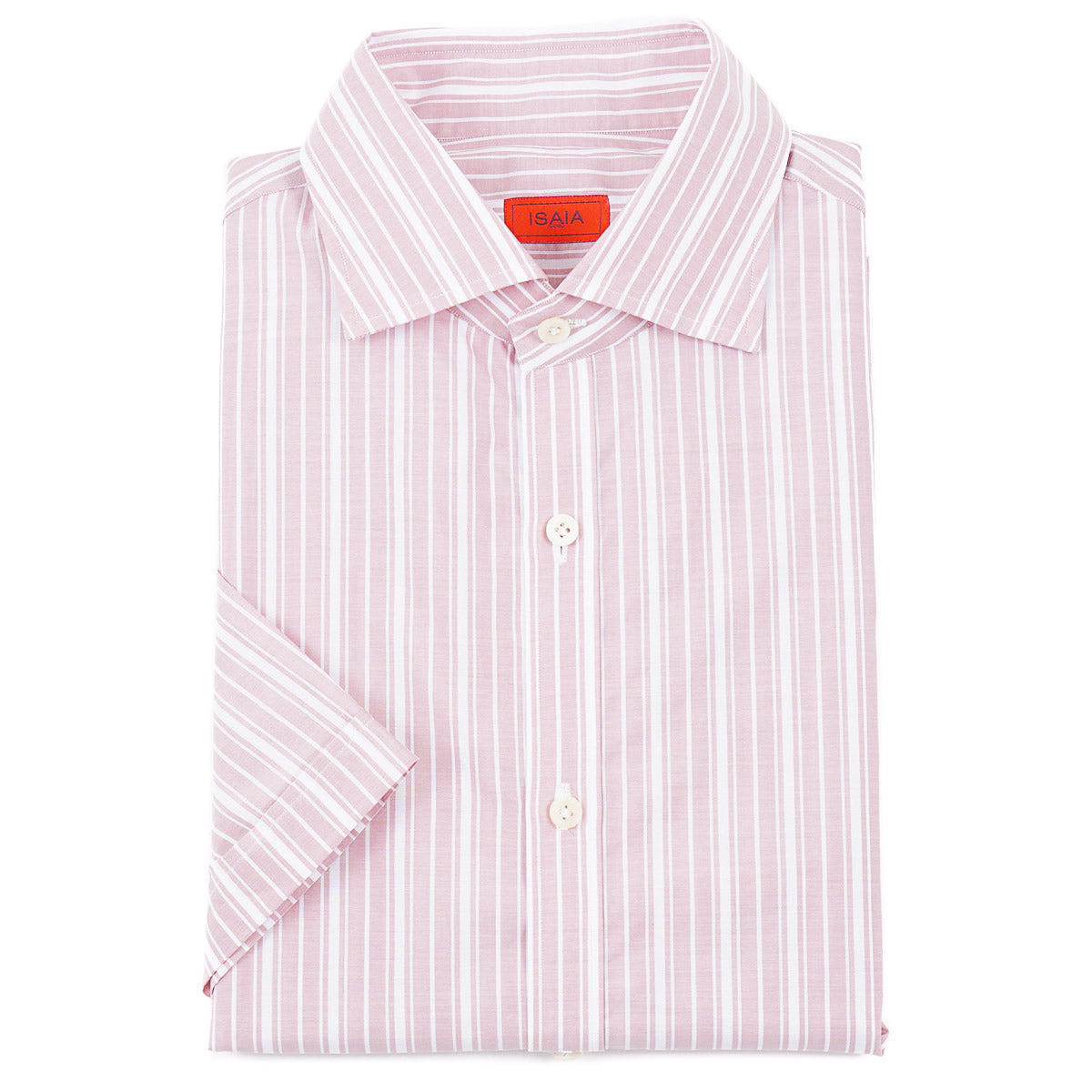 Isaia Short Sleeve Cotton Sport Shirt