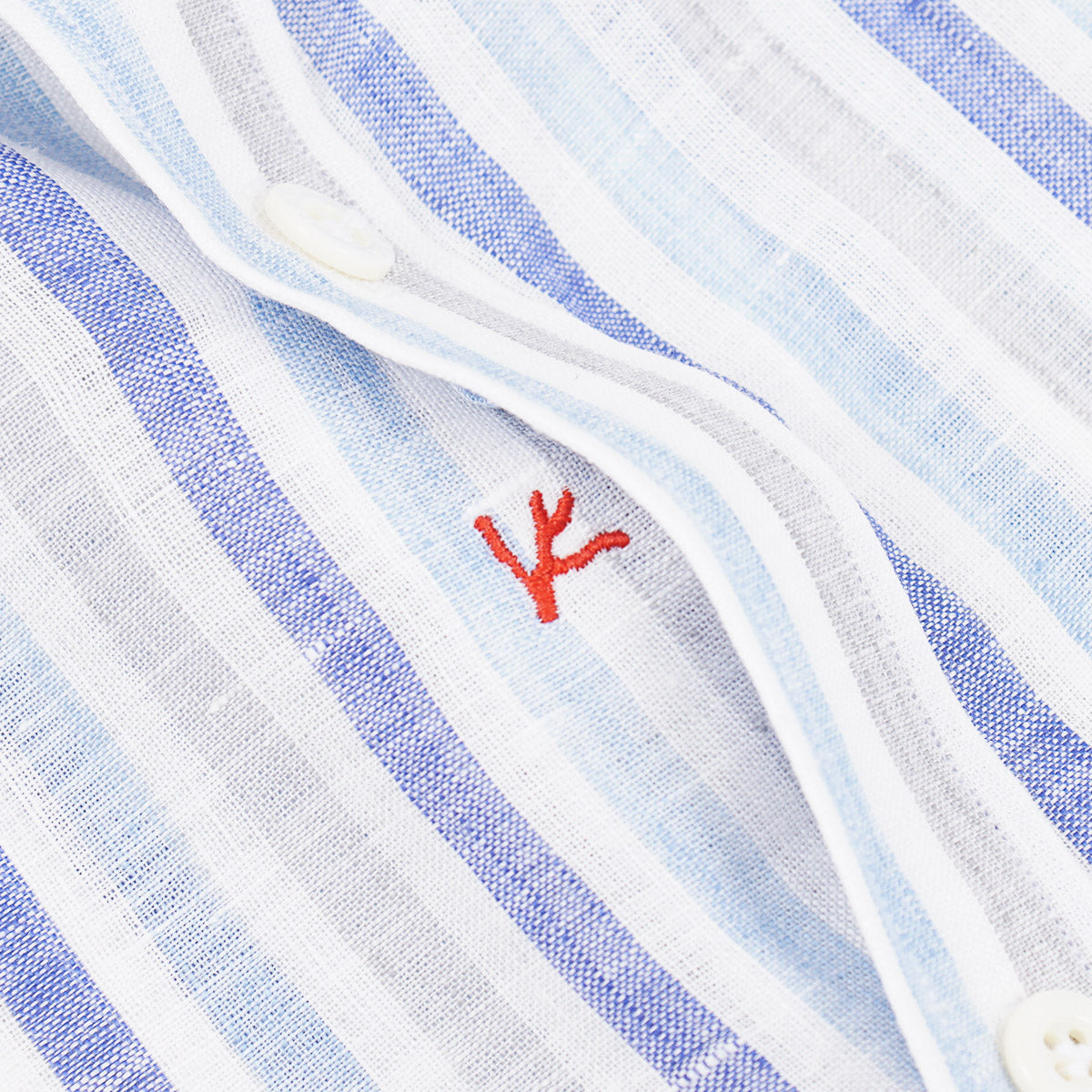 Isaia Short Sleeve Linen Sport Shirt