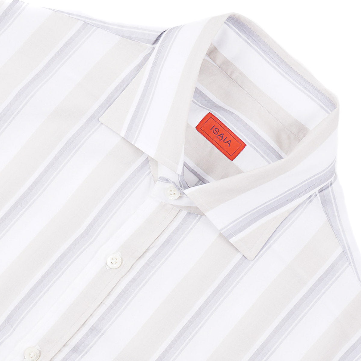 Isaia Short Sleeve Cotton Sport Shirt