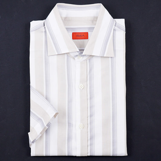Isaia Short Sleeve Cotton Sport Shirt