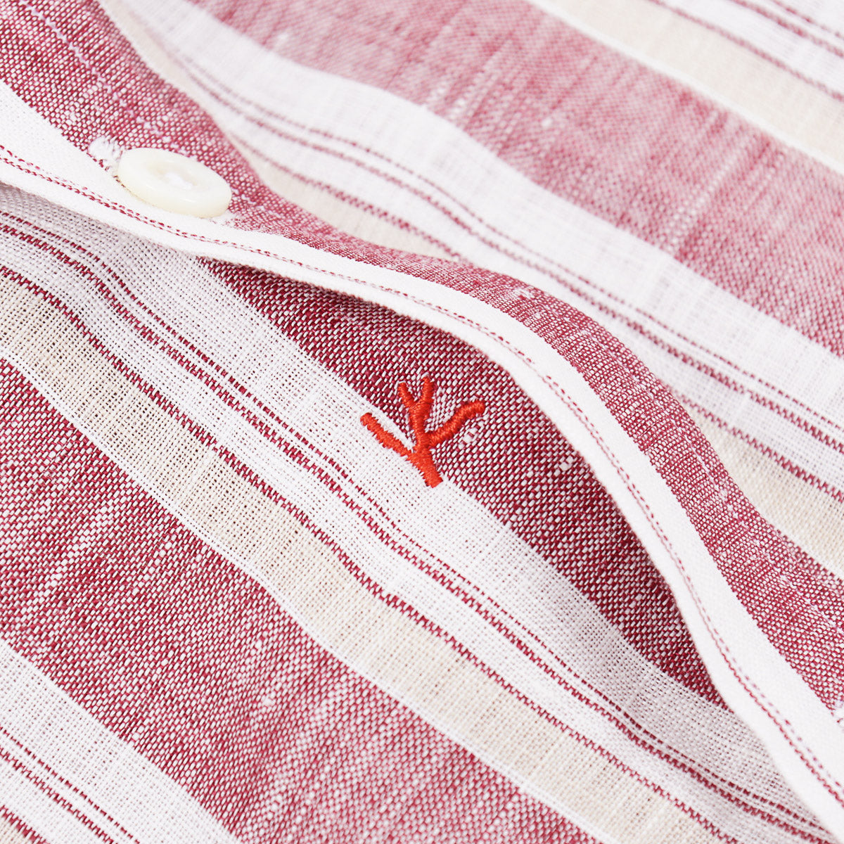 Isaia Short Sleeve Linen Sport Shirt