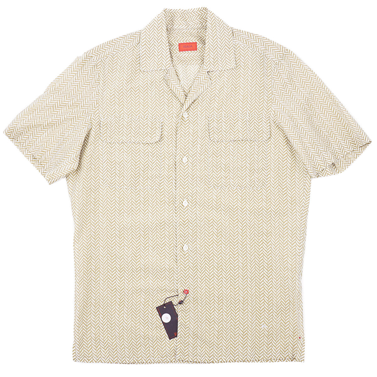 Isaia Printed Cotton and Silk Shirt
