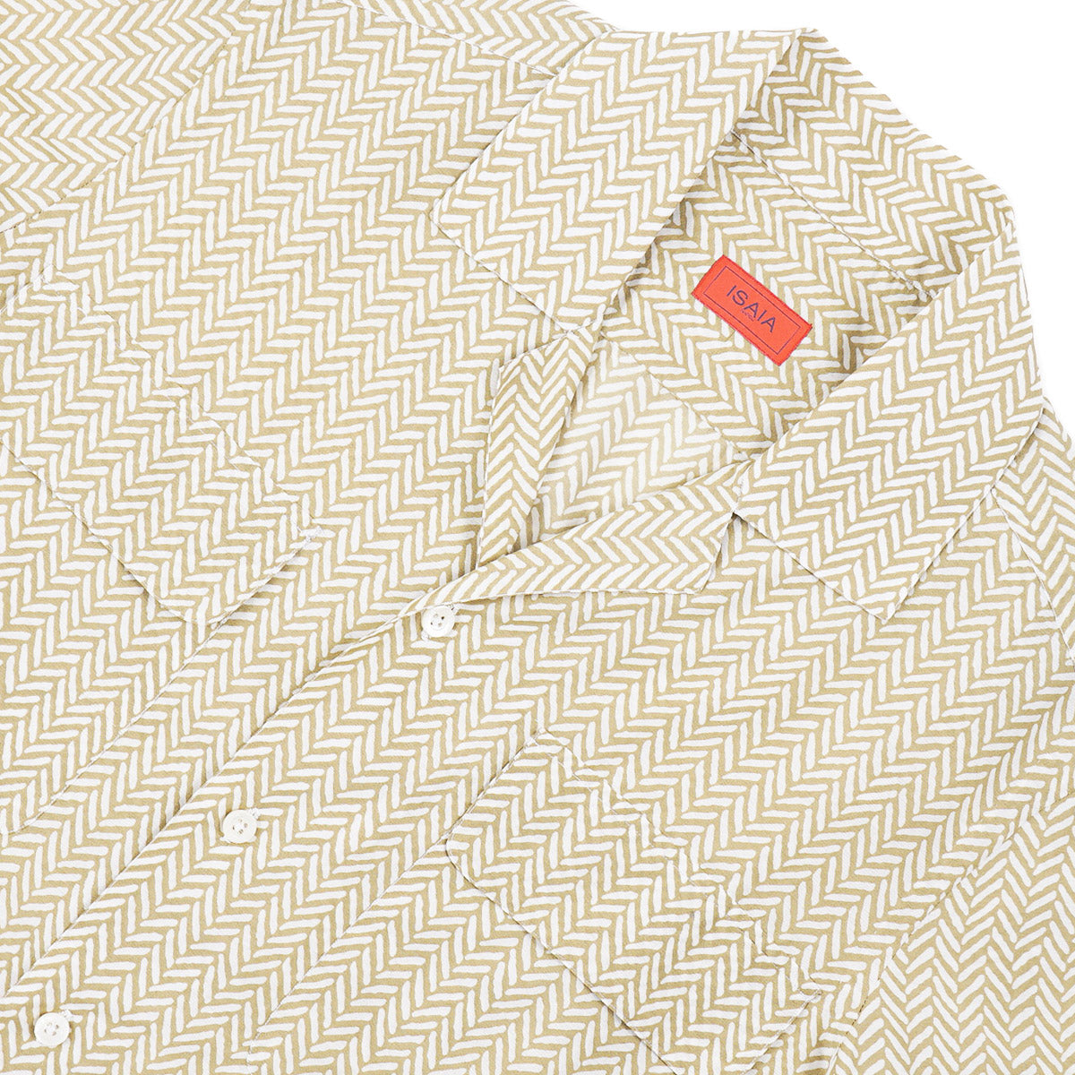 Isaia Printed Cotton and Silk Shirt