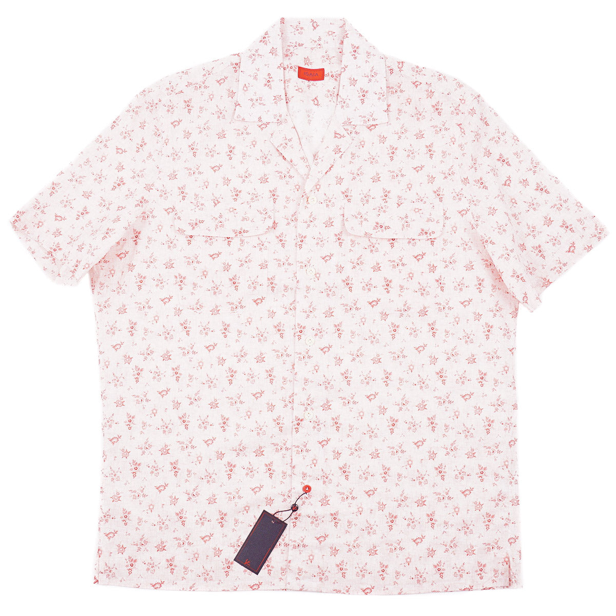 Isaia Printed Shirt with Camp Collar